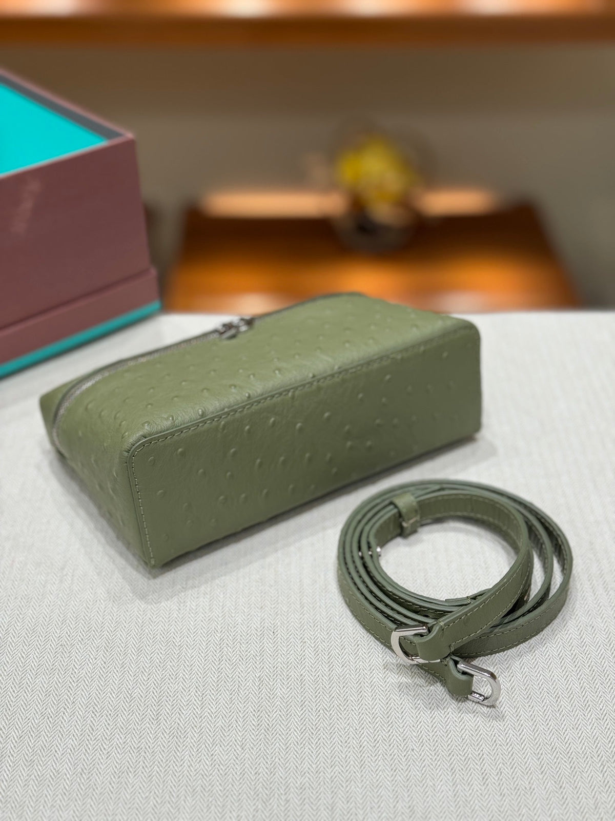Loro Ostrich Leather Clutch 19