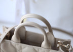 Mini Book Style Handbag – Khaki Leather (21.5cm)