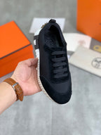 H Striped Leather Sneakers