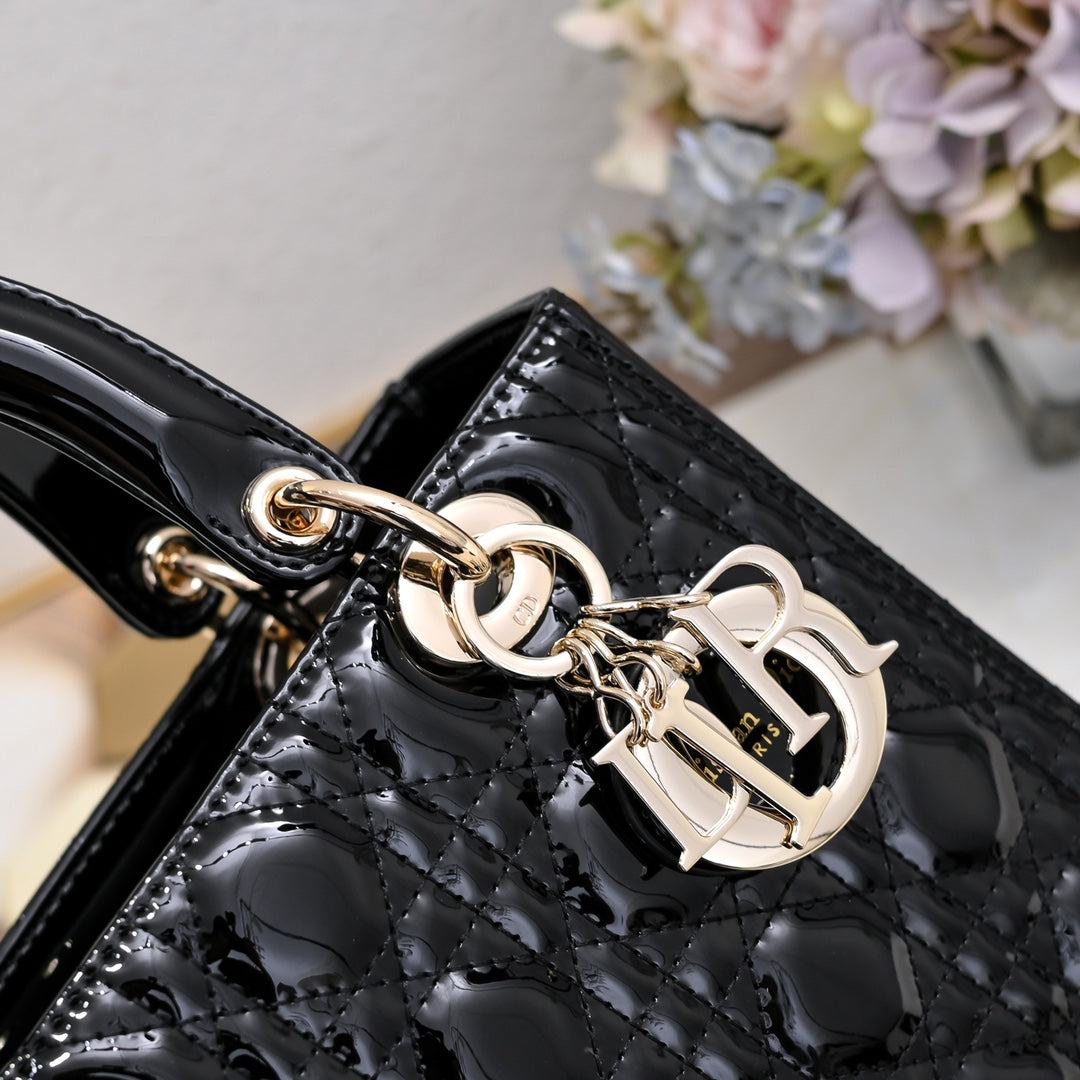 Lady D Style Shoulder Bag – Black (24cm)