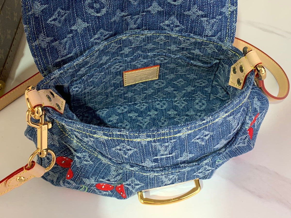 Shoulder Bag Monogram Denim Cerise